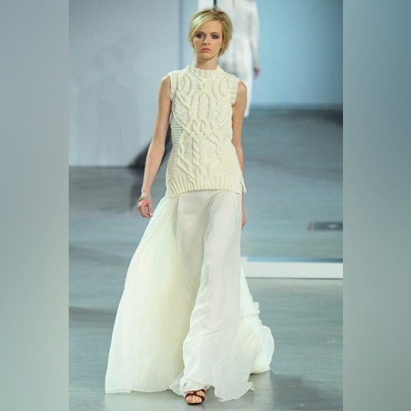 DEREK LAM Cable Knit Sweater Vest Ivory Wool XS,New Products : American Fashion Style Bags On Sale